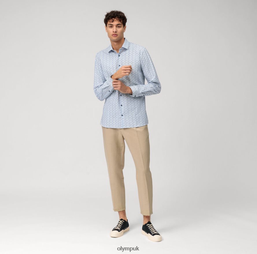 Clothing OLYMP No. Six 24/Seven Super Slim, Business Shirt, Modern Kent, Bleu NZ22L153