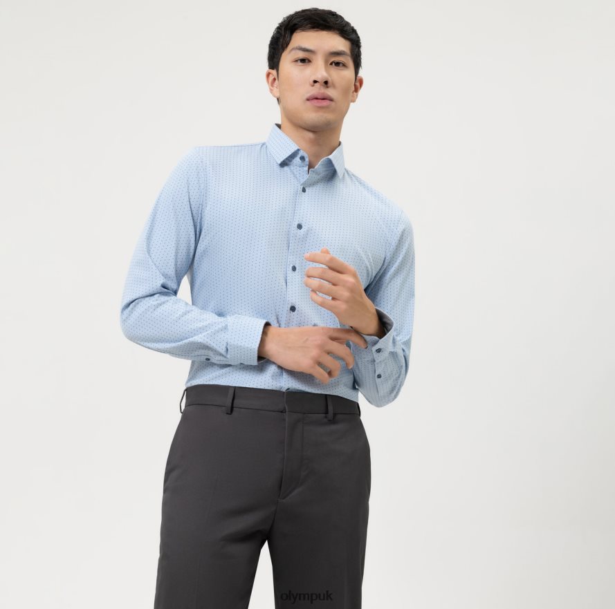 Clothing OLYMP No. Six 24/Seven Super Slim, Business Shirt, Modern Kent, Bleu NZ22L24