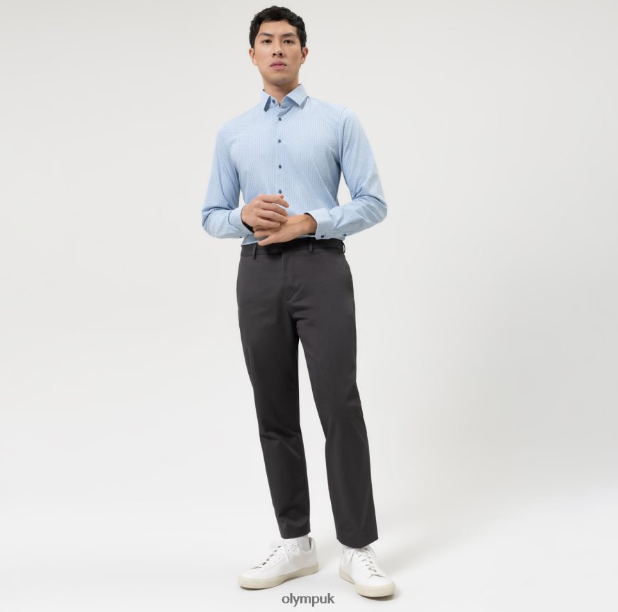 Clothing OLYMP No. Six 24/Seven Super Slim, Business Shirt, Modern Kent, Bleu NZ22L24