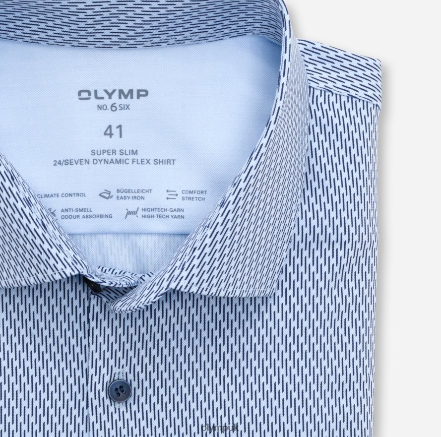 Clothing OLYMP No. Six 24/Seven Super Slim, Business Shirt, Modern Kent, Bleu NZ22L258