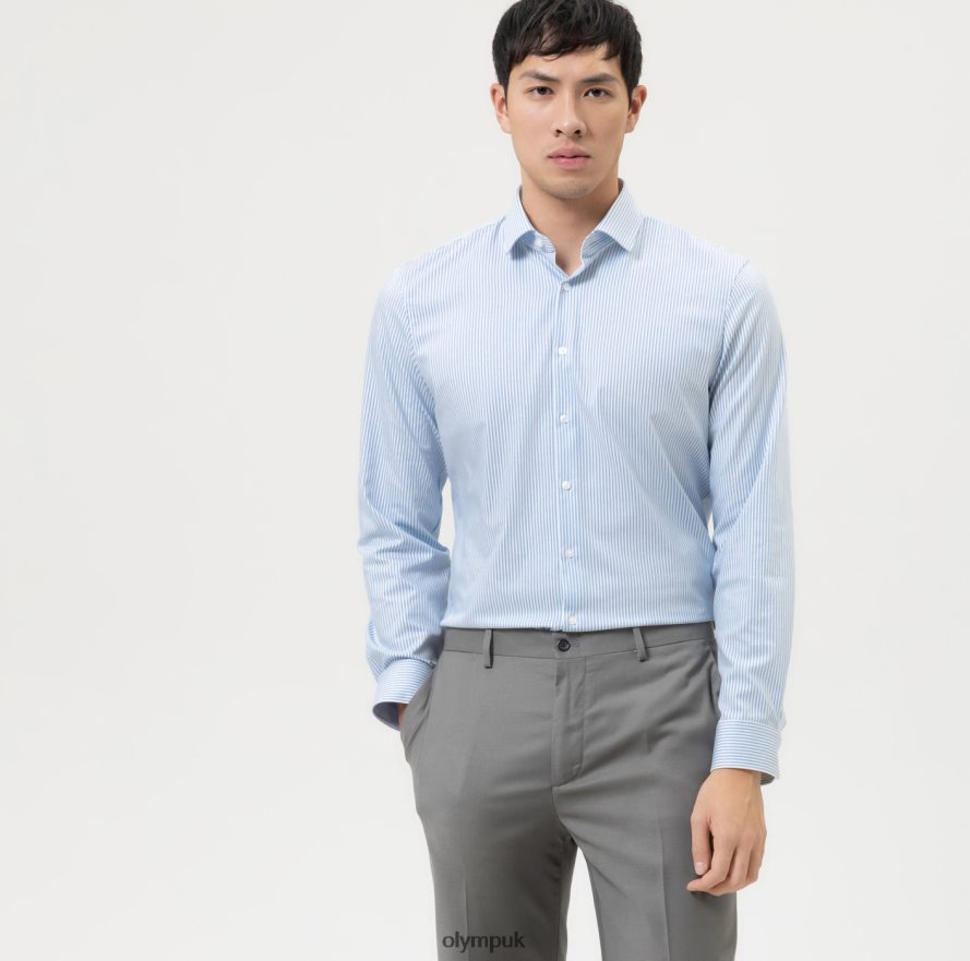 Clothing OLYMP No. Six 24/Seven Super Slim, Business Shirt, Modern Kent, Bleu NZ22L271