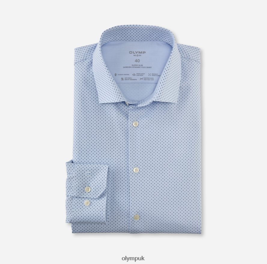 Clothing OLYMP No. Six 24/Seven Super Slim, Business Shirt, Modern Kent, Bleu NZ22L275
