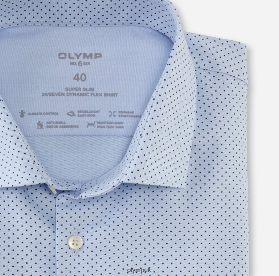 Clothing OLYMP No. Six 24/Seven Super Slim, Business Shirt, Modern Kent, Bleu NZ22L275