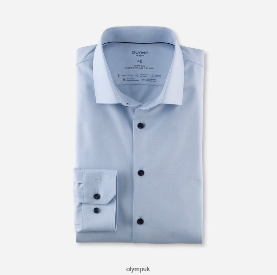 Clothing OLYMP No. Six 24/Seven Super Slim, Business Shirt, Modern Kent, Bleu NZ22L47