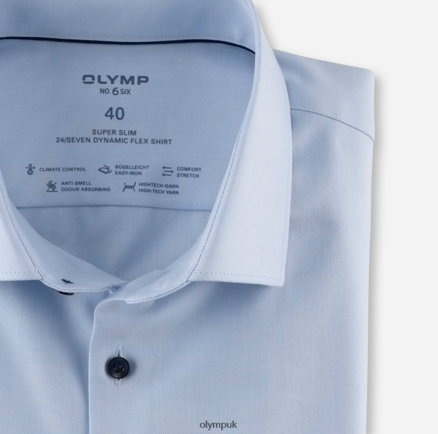Clothing OLYMP No. Six 24/Seven Super Slim, Business Shirt, Modern Kent, Bleu NZ22L47