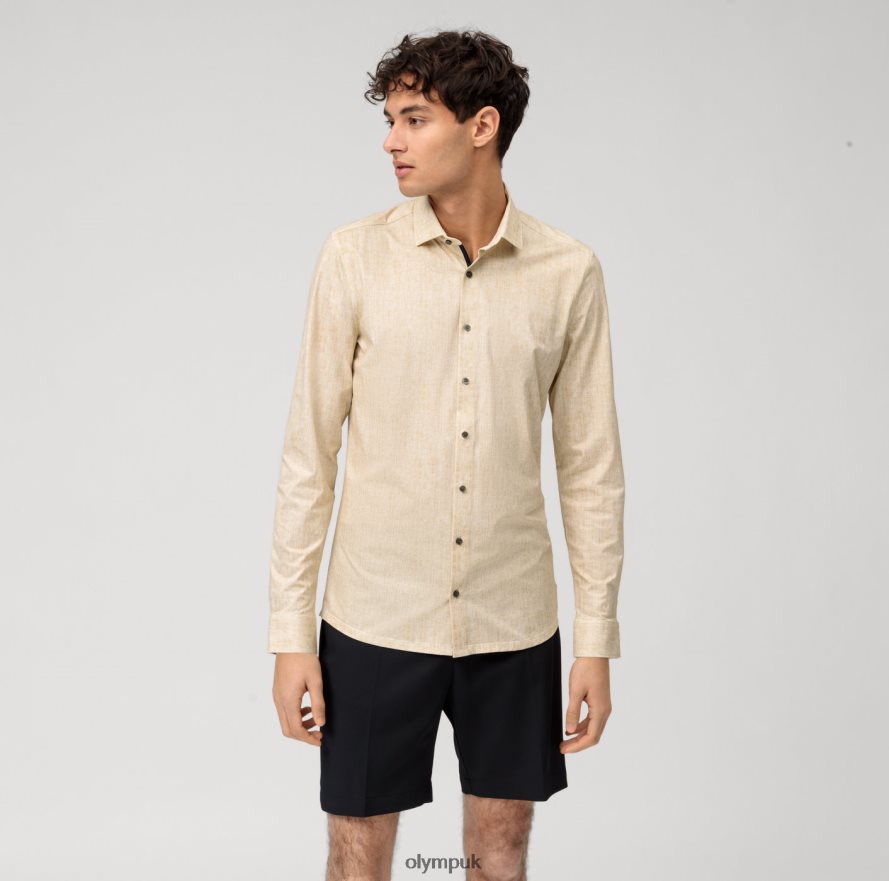 Clothing OLYMP No. Six 24/Seven Super Slim, Business Shirt, Modern Kent, Brass NZ22L149
