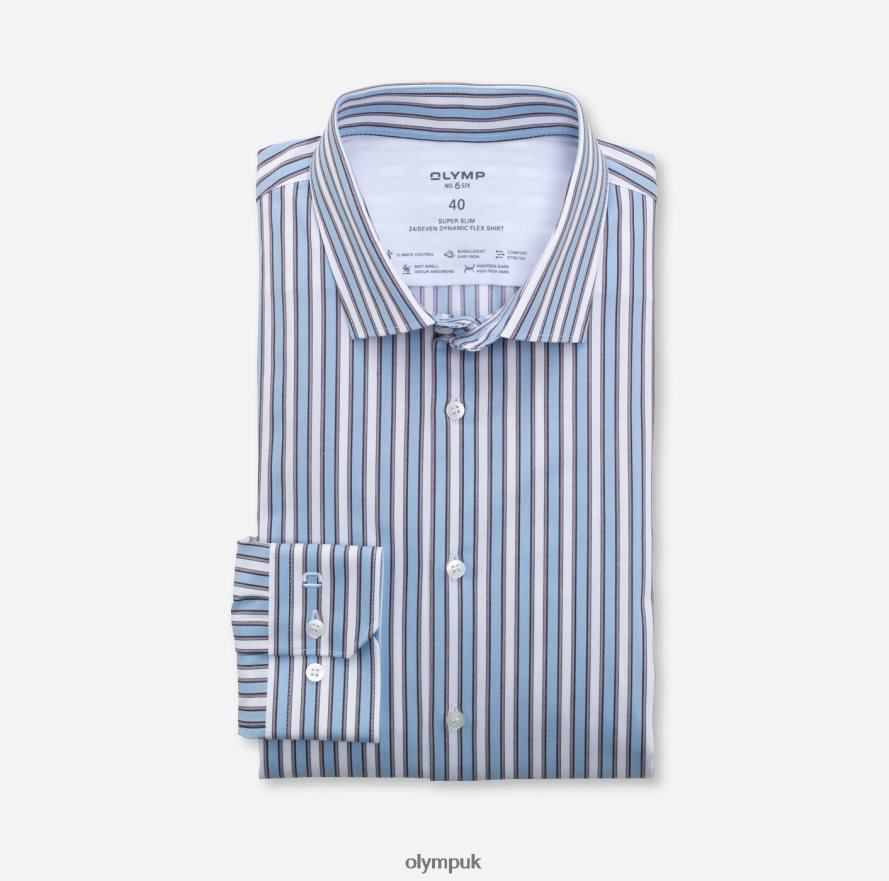 Clothing OLYMP No. Six 24/Seven Super Slim, Business Shirt, Modern Kent, Brown NZ22L197