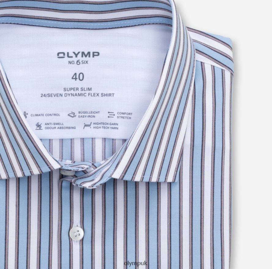 Clothing OLYMP No. Six 24/Seven Super Slim, Business Shirt, Modern Kent, Brown NZ22L197