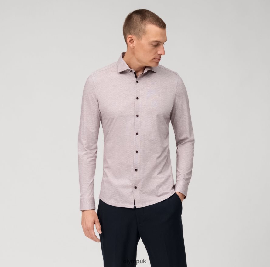 Clothing OLYMP No. Six 24/Seven Super Slim, Business Shirt, Modern Kent, Dark Red NZ22L62