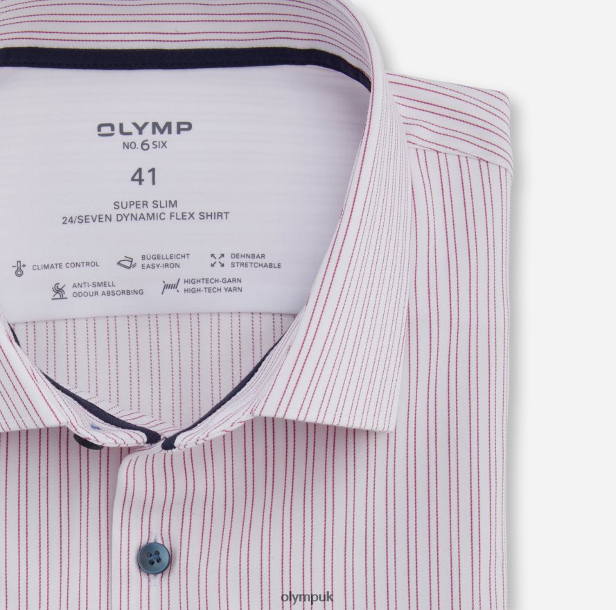 Clothing OLYMP No. Six 24/Seven Super Slim, Business Shirt, Modern Kent, Fuchsia NZ22L182