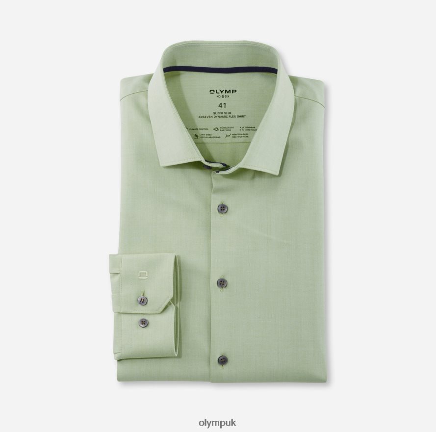 Clothing OLYMP No. Six 24/Seven Super Slim, Business Shirt, Modern Kent, Lime NZ22L228