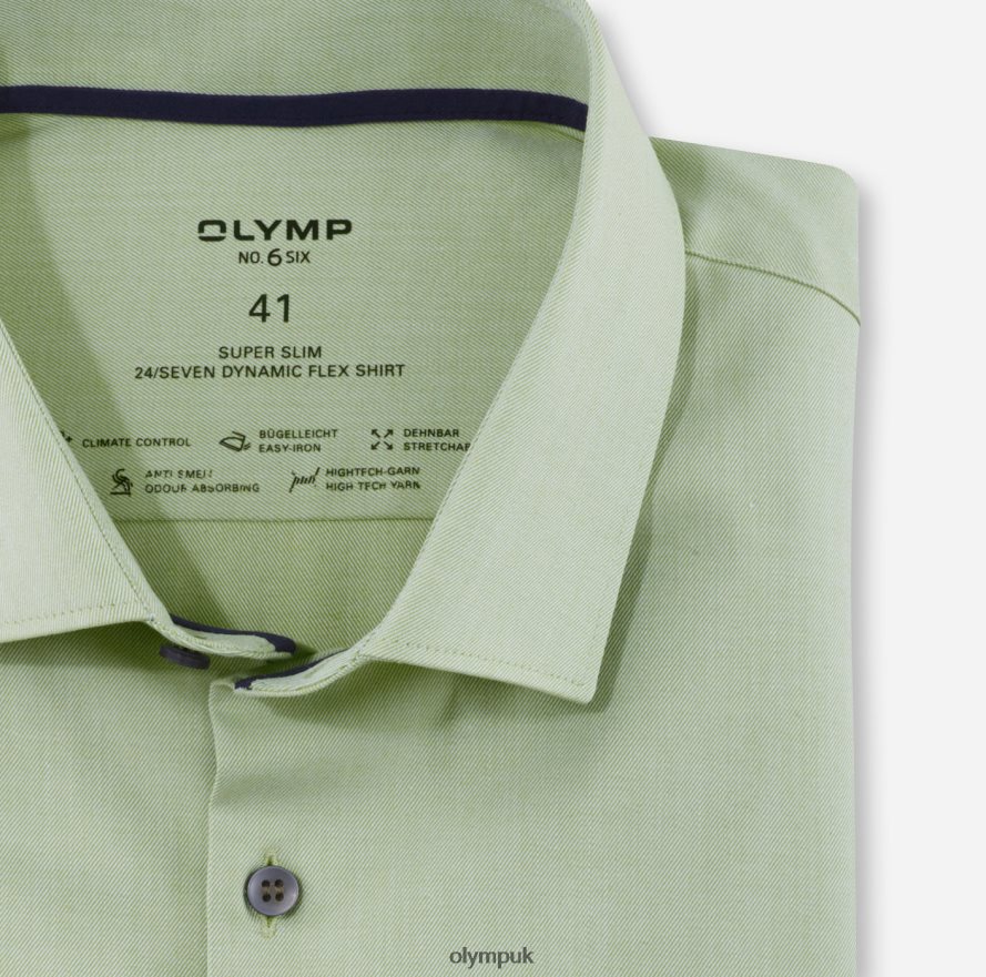 Clothing OLYMP No. Six 24/Seven Super Slim, Business Shirt, Modern Kent, Lime NZ22L228