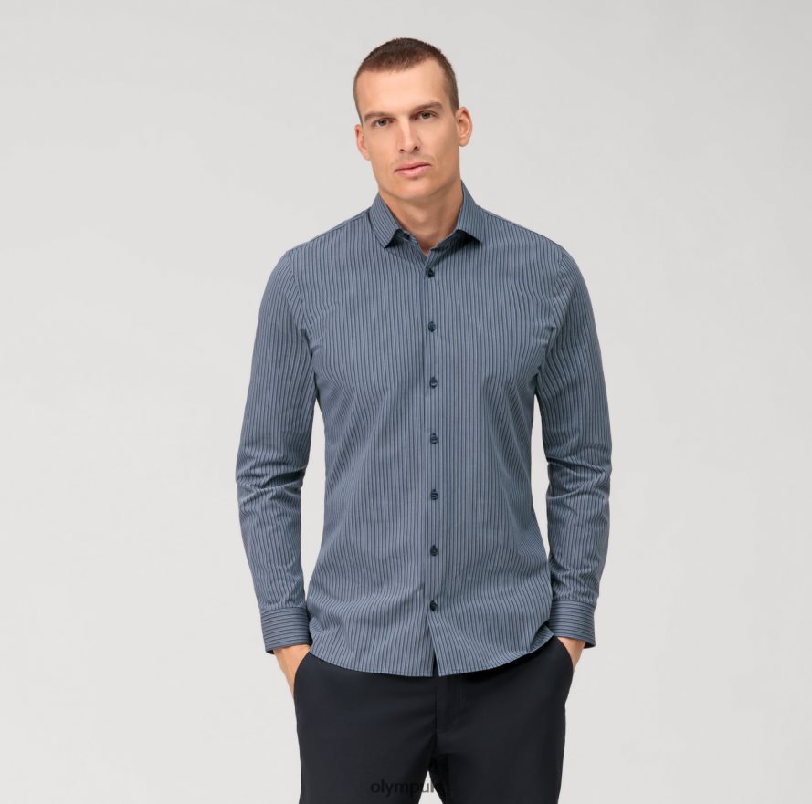 Clothing OLYMP No. Six 24/Seven Super Slim, Business Shirt, Modern Kent, Marine NZ22L120