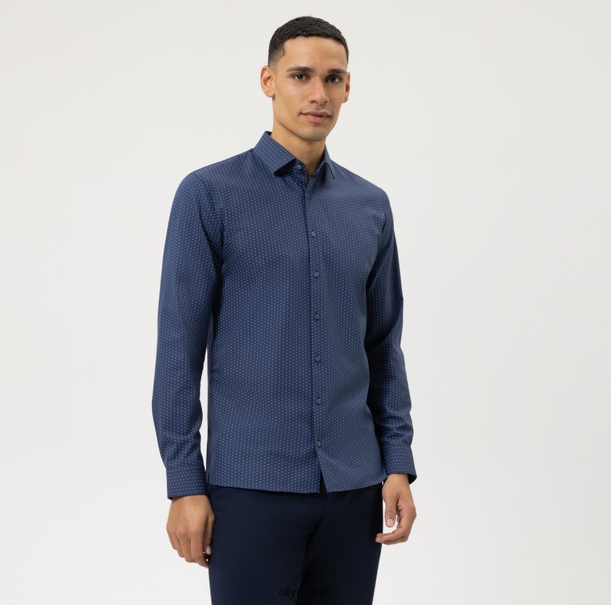 Clothing OLYMP No. Six 24/Seven Super Slim, Business Shirt, Modern Kent, Marine NZ22L16