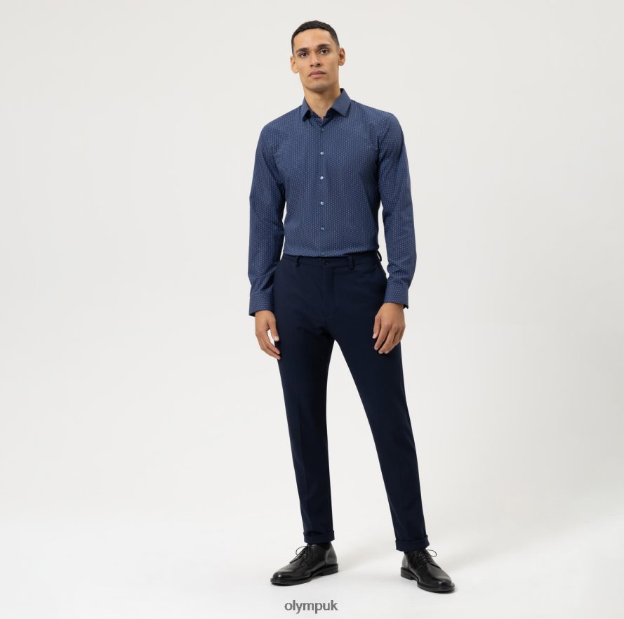 Clothing OLYMP No. Six 24/Seven Super Slim, Business Shirt, Modern Kent, Marine NZ22L16
