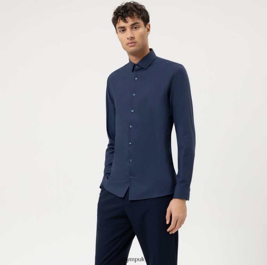 Clothing OLYMP No. Six 24/Seven Super Slim, Business Shirt, Modern Kent, Marine NZ22L33