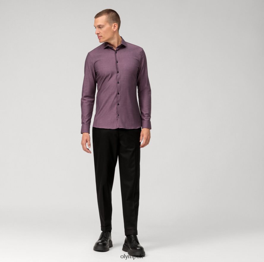 Clothing OLYMP No. Six 24/Seven Super Slim, Business Shirt, Modern Kent, Mauve NZ22L81
