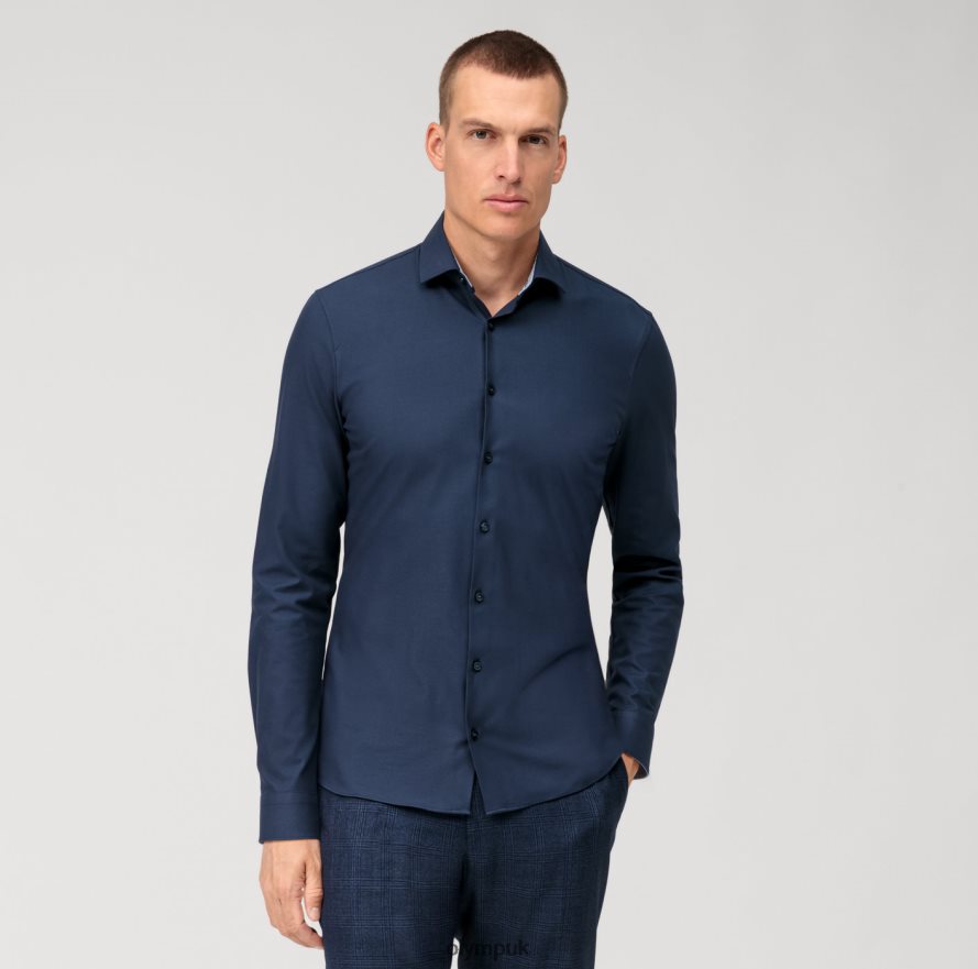 Clothing OLYMP No. Six 24/Seven Super Slim, Business Shirt, Modern Kent, Midnight Blue NZ22L69