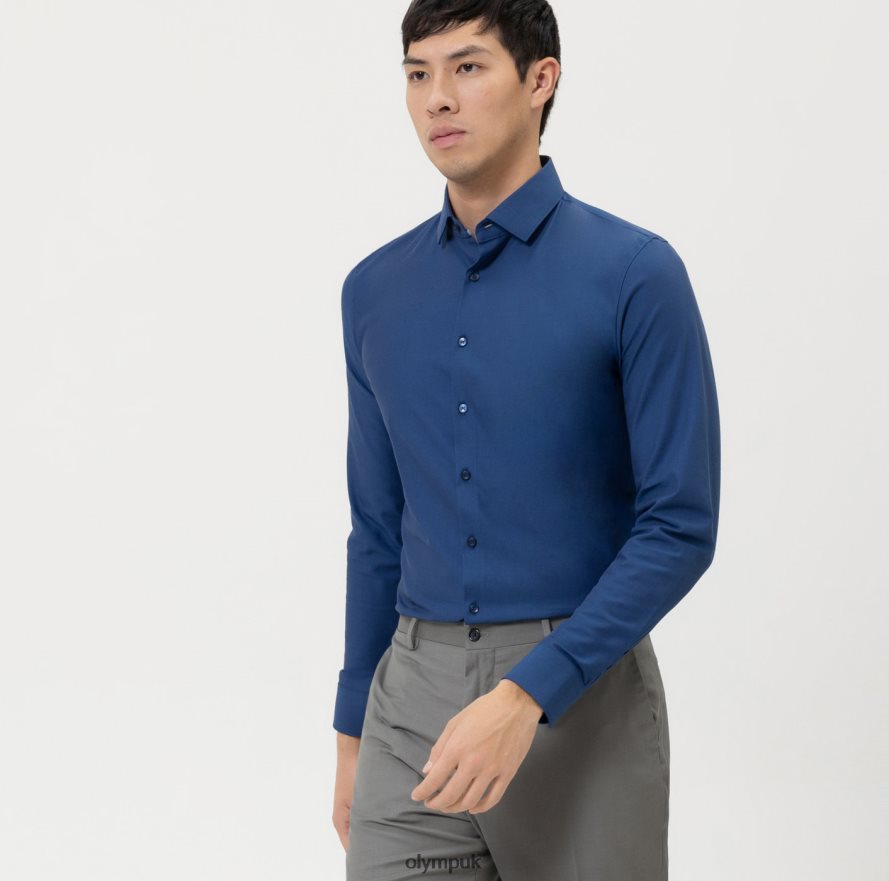Clothing OLYMP No. Six 24/Seven Super Slim, Business Shirt, Modern Kent, Nuremberg Blue NZ22L159