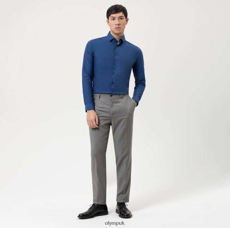 Clothing OLYMP No. Six 24/Seven Super Slim, Business Shirt, Modern Kent, Nuremberg Blue NZ22L159