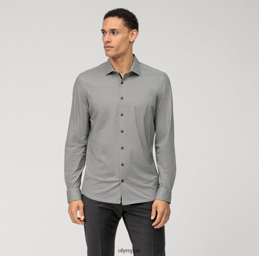 Clothing OLYMP No. Six 24/Seven Super Slim, Business Shirt, Modern Kent, Olive NZ22L129