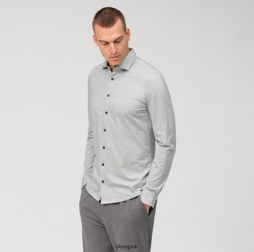 Clothing OLYMP No. Six 24/Seven Super Slim, Business Shirt, Modern Kent, Olive NZ22L71