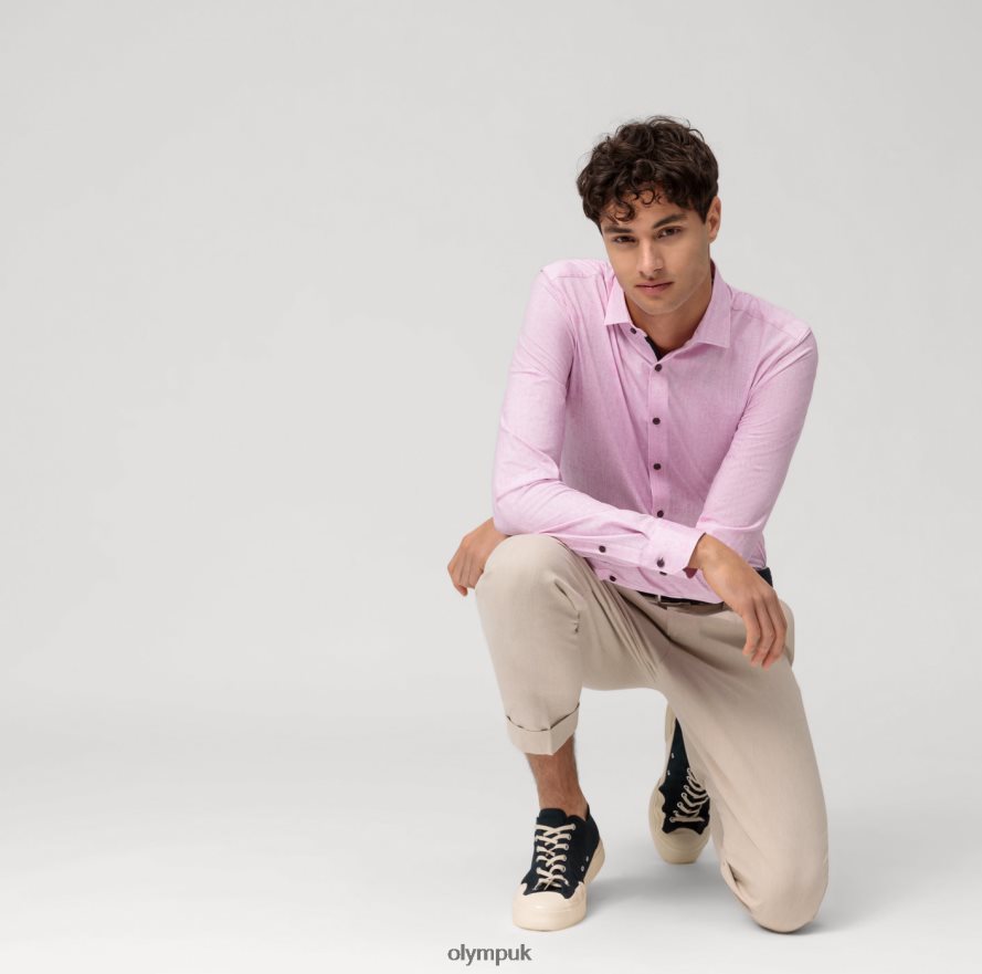 Clothing OLYMP No. Six 24/Seven Super Slim, Business Shirt, Modern Kent, Pink NZ22L224