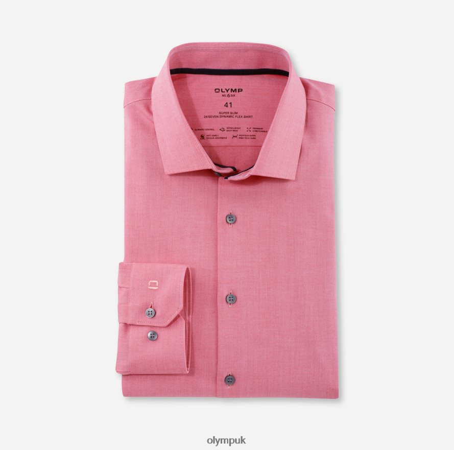 Clothing OLYMP No. Six 24/Seven Super Slim, Business Shirt, Modern Kent, Red NZ22L235