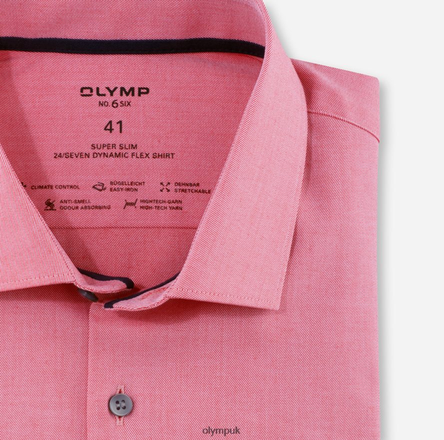 Clothing OLYMP No. Six 24/Seven Super Slim, Business Shirt, Modern Kent, Red NZ22L235