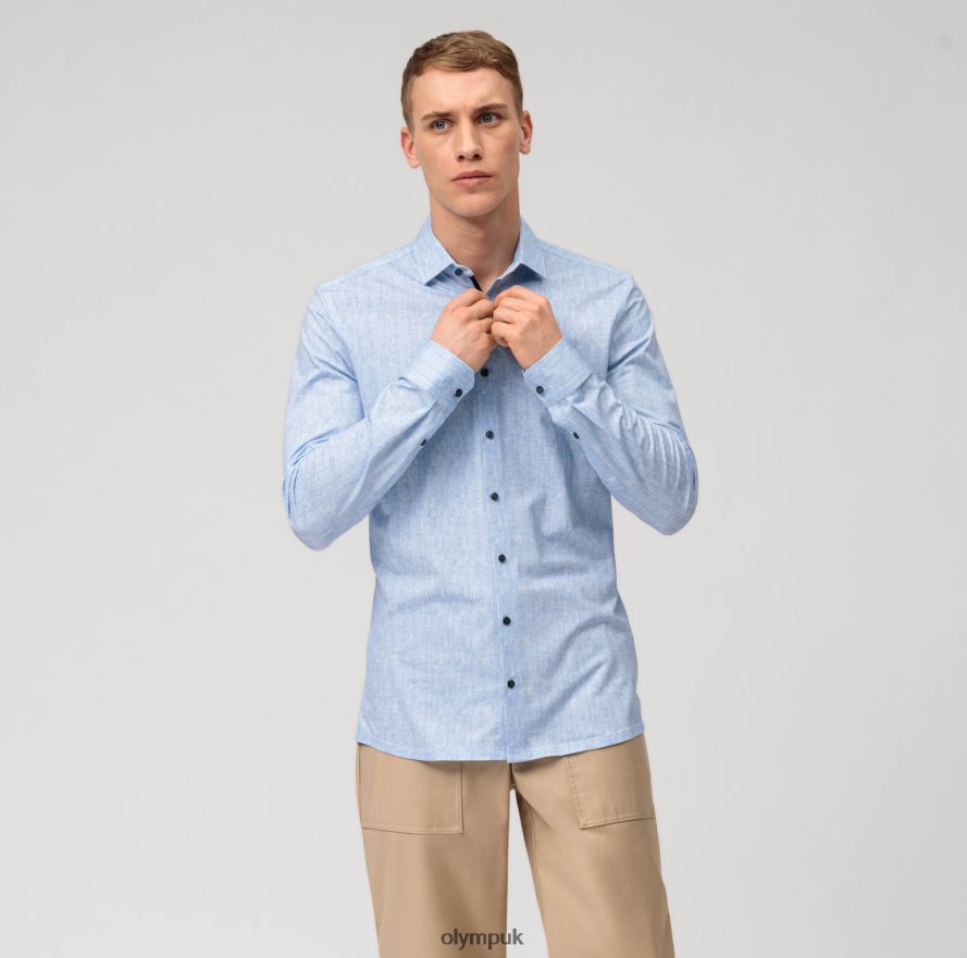 Clothing OLYMP No. Six 24/Seven Super Slim, Business Shirt, Modern Kent, Royal NZ22L161