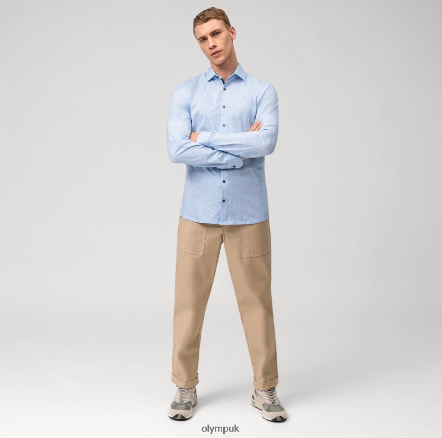 Clothing OLYMP No. Six 24/Seven Super Slim, Business Shirt, Modern Kent, Royal NZ22L161