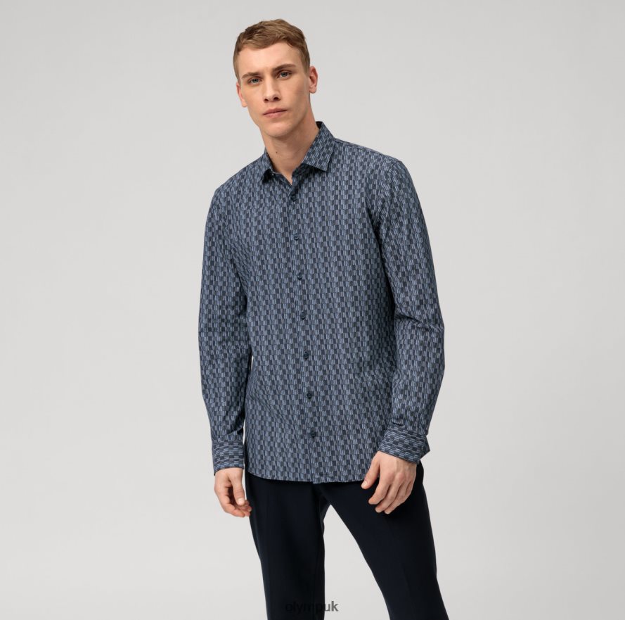 Clothing OLYMP No. Six 24/Seven Super Slim, Business Shirt, Modern Kent, Taupe NZ22L35