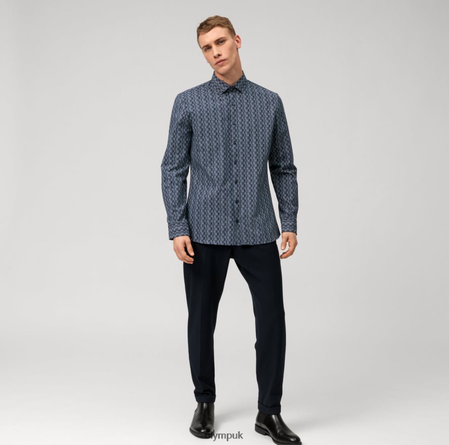 Clothing OLYMP No. Six 24/Seven Super Slim, Business Shirt, Modern Kent, Taupe NZ22L35