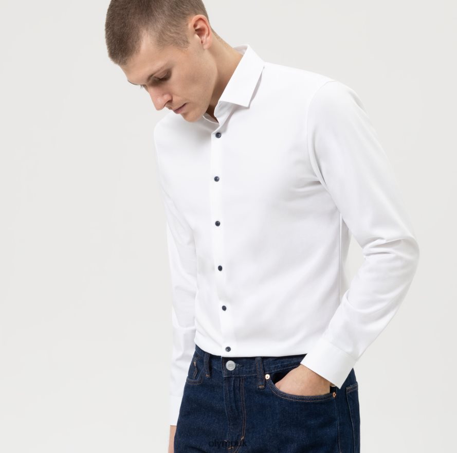 Clothing OLYMP No. Six 24/Seven Super Slim, Business Shirt, Modern Kent, White NZ22L80