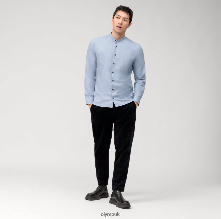 Clothing OLYMP No. Six 24/Seven Super Slim, Business Shirt, Stand-Up Collar, Bleu NZ22L73