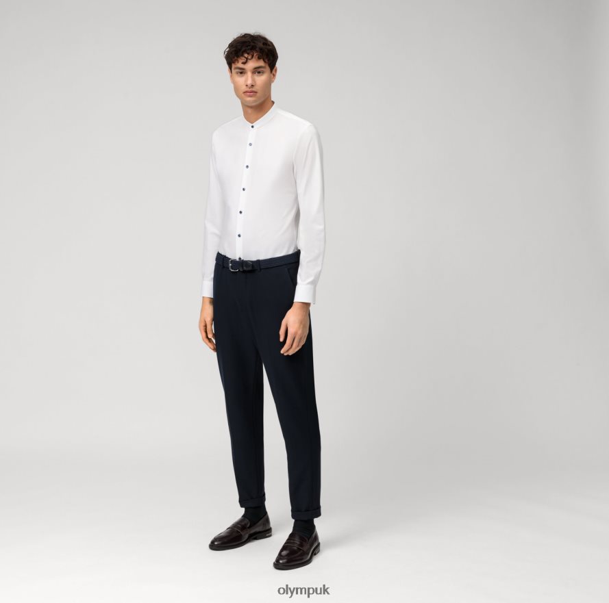 Clothing OLYMP No. Six 24/Seven Super Slim, Business Shirt, Stand-Up Collar, White NZ22L208