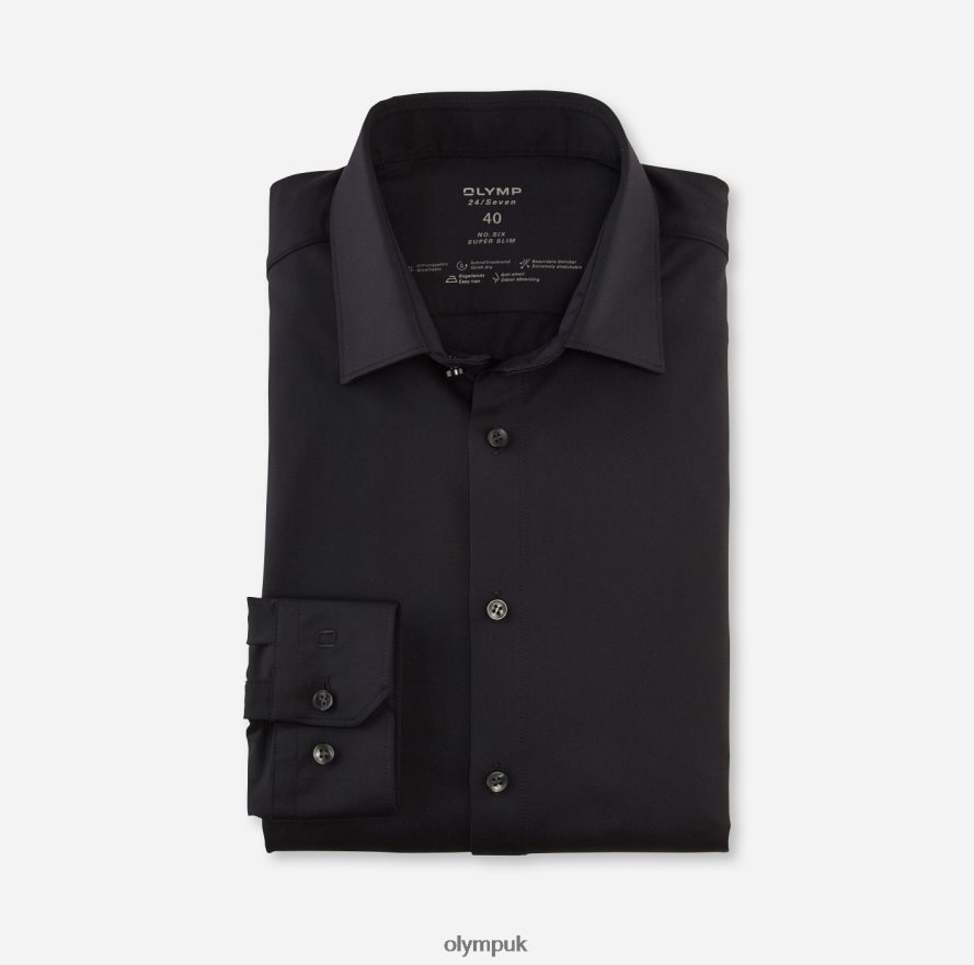 Clothing OLYMP No. Six 24/Seven Super Slim, Business Shirt, Urban Kent, Black NZ22L40