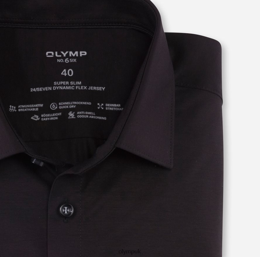 Clothing OLYMP No. Six 24/Seven Super Slim, Business Shirt, Urban Kent, Black NZ22L92