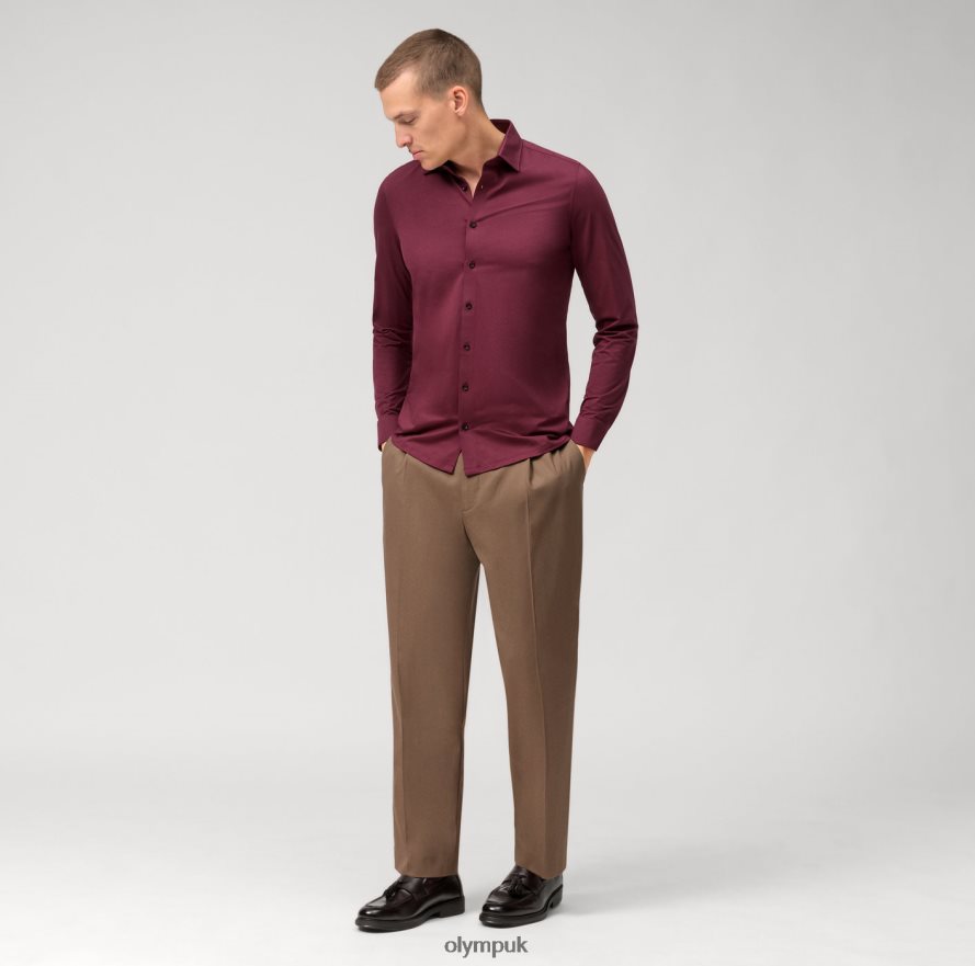 Clothing OLYMP No. Six 24/Seven Super Slim, Business Shirt, Urban Kent, Chianti NZ22L135