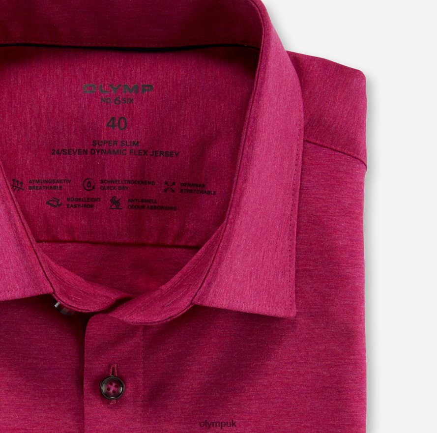 Clothing OLYMP No. Six 24/Seven Super Slim, Business Shirt, Urban Kent, Fuchsia NZ22L199