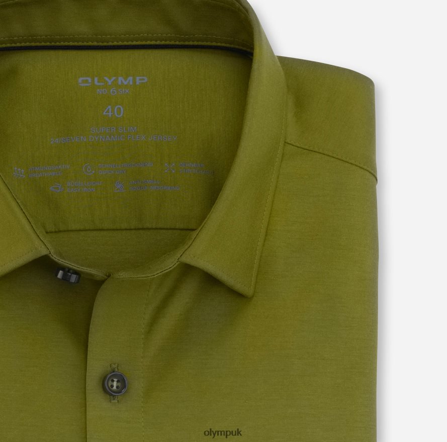 Clothing OLYMP No. Six 24/Seven Super Slim, Business Shirt, Urban Kent, Khaki NZ22L144