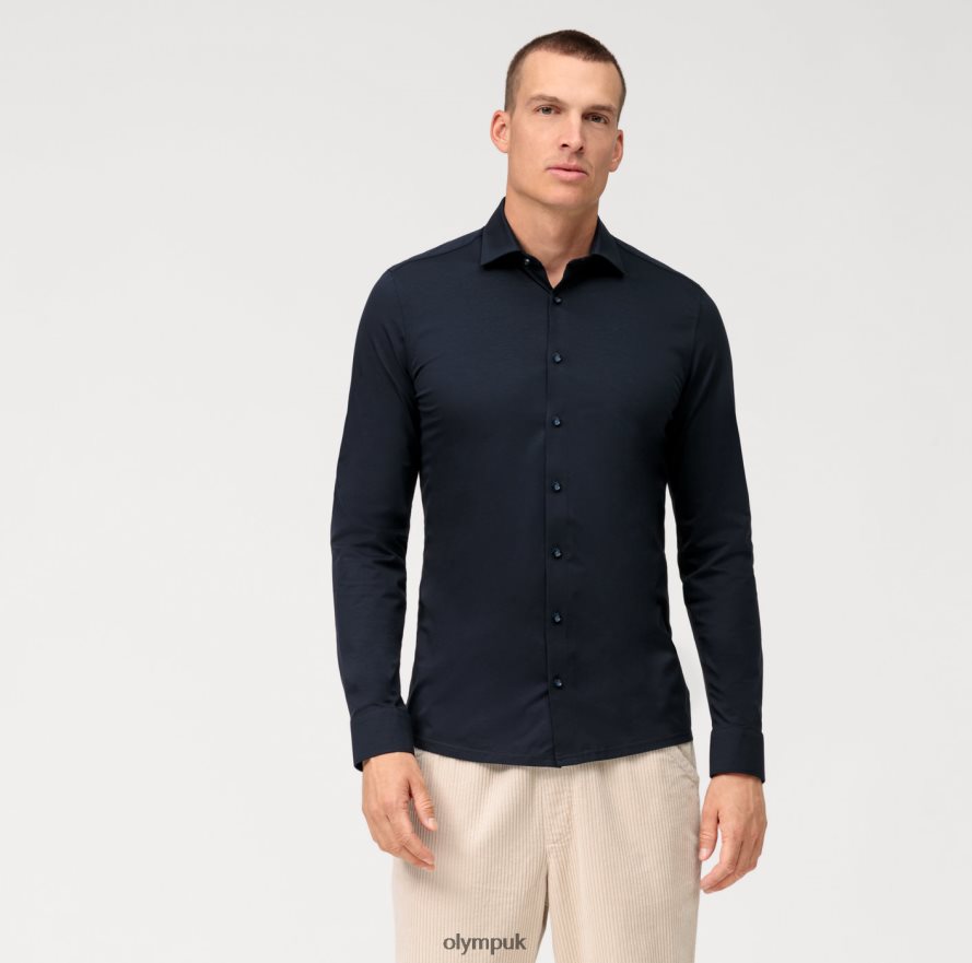 Clothing OLYMP No. Six 24/Seven Super Slim, Business Shirt, Urban Kent, Marine NZ22L55