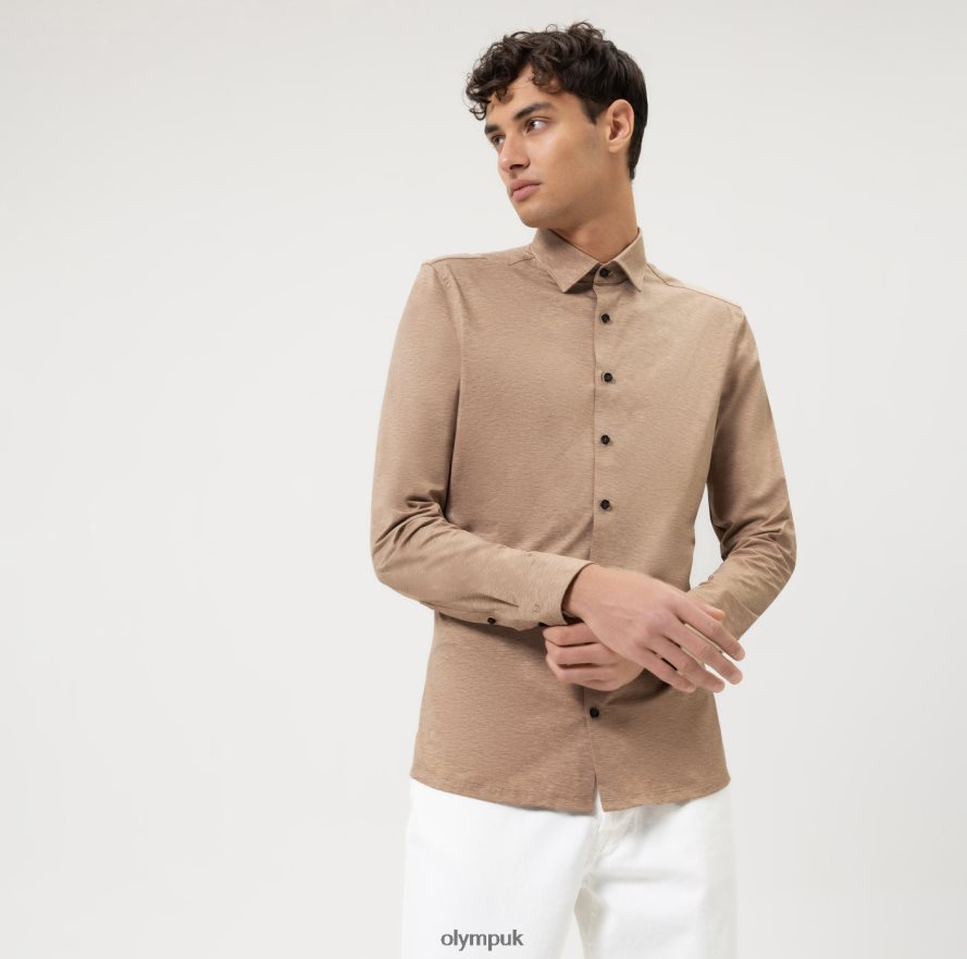 Clothing OLYMP No. Six 24/Seven Super Slim, Business Shirt, Urban Kent, Natural NZ22L174