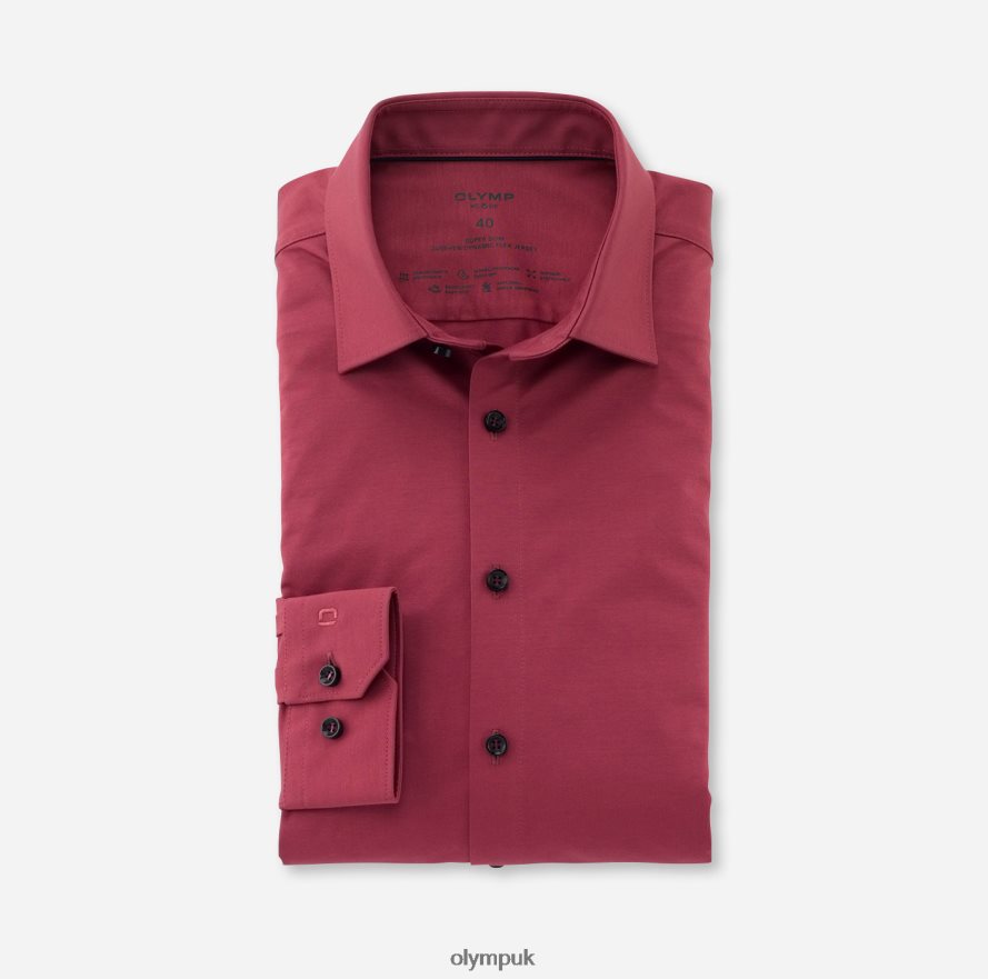Clothing OLYMP No. Six 24/Seven Super Slim, Business Shirt, Urban Kent, Rosewood NZ22L167