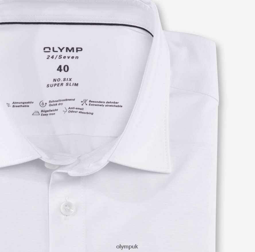 Clothing OLYMP No. Six 24/Seven Super Slim, Business Shirt, Urban Kent, White NZ22L121