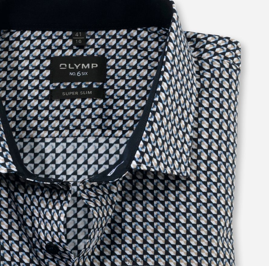 Clothing OLYMP No. Six Super Slim, Business Shirt, Long Sleeve Extra Long, Modern Kent, Natural NZ22L309