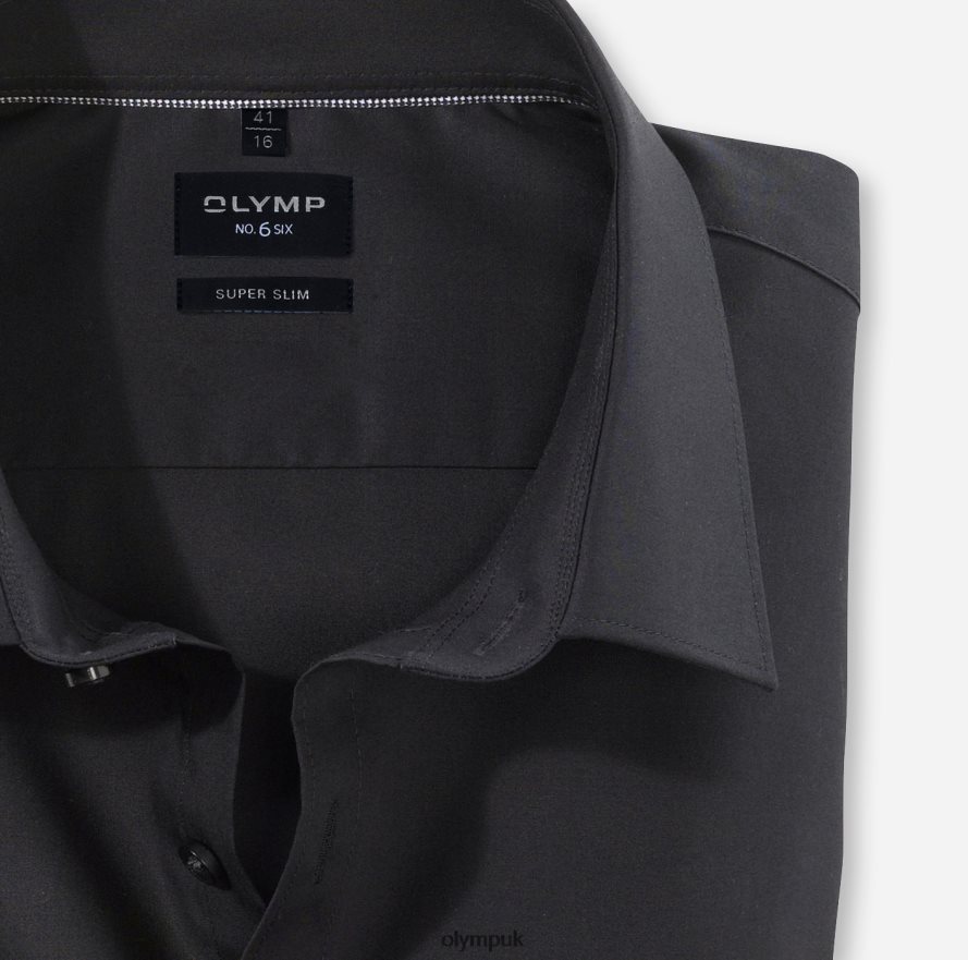 Clothing OLYMP No. Six Super Slim, Business Shirt, Long Sleeve Extra Long, Urban Kent, Black NZ22L339