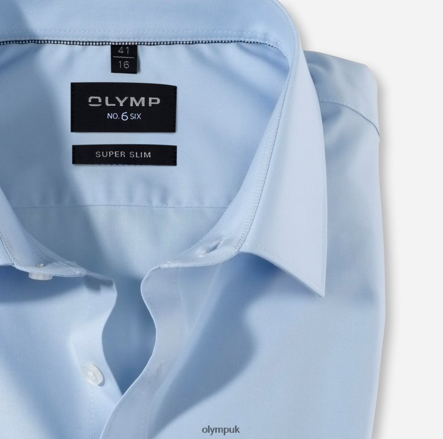 Clothing OLYMP No. Six Super Slim, Business Shirt, Long Sleeve Extra Long, Urban Kent, Light Blue NZ22L337