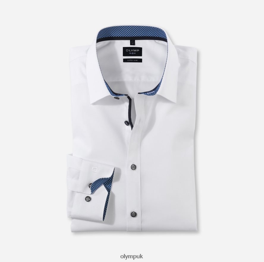 Clothing OLYMP No. Six Super Slim, Business Shirt, Long Sleeve Extra Long, Urban Kent, Marine NZ22L300
