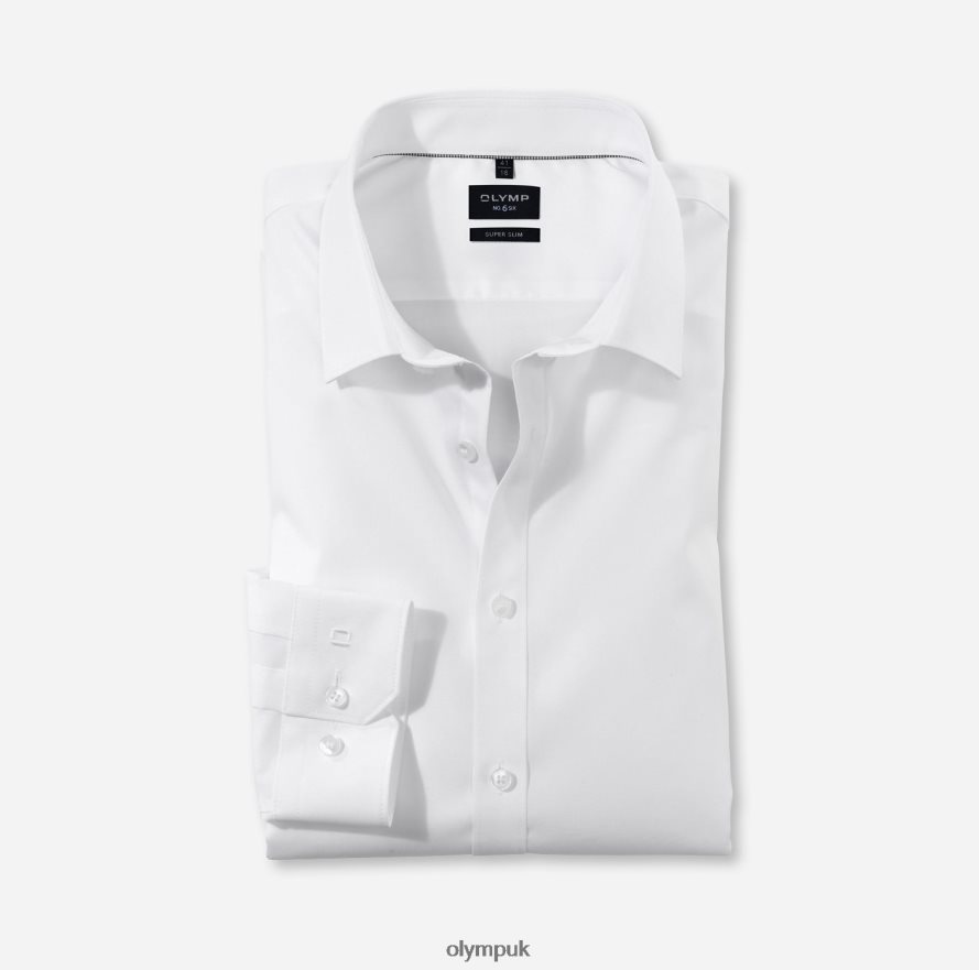 Clothing OLYMP No. Six Super Slim, Business Shirt, Long Sleeve Extra Long, Urban Kent, White NZ22L338